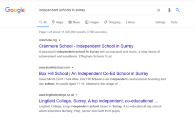 Google list of private schools